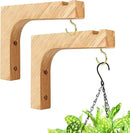 FGSAEOR Macrame Plant Hanger, Hanging Wall Planters for Indoor Plants, Wooden Hanging Basket Hooks for Outdoor Pots Wind Chime Flower Bracket Lanterns Patio Garden Decoration (2-Pack,5-Inch) by GreenHaven Gardens