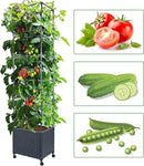 LINEX Raised Garden Bed Planter Box with Trellis, 67.6” Tomato Planters for Climbing Plants Vegetable Vine Flowers Outdoor Patio, Tomatoes Cage w/Self-Watering & Wheels by GreenHaven Gardens