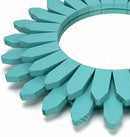 Honiway Beach Wall Decor Mirror 12 inch Wood Coastal Wall Decor Sunburst Boho Home Decor Room Decor for Bedroom Living Room Bathroom Cyan by CozyNest Decor