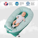 Baby Lounger, Deluxe Infant Lounger, Baby Nest Cover for Baby, Breathable Cotton, Adjustable Baby Floor Seat for Tummy Time, Newborn Essentials for Baby 0-12 Months (Greener) by TinyTreasures Baby Boutique