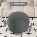 MeMoreCool Round Stuffed Pouf Ottoman Foot Rest, Floor Pouf Foot Stool with Soft Foam Chunk Filling, Small Round Ottoman Footstool Circle Footrest for Living Room, Dark Grey by CozyNest Decor