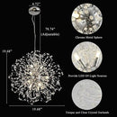 Sputnik Crystal Chandelier, Modern Beaded Ceiling Lamp with Chrome, Round Dandelion Pendant Light Fixtures for Living Room Bedroom Dining Room Farmhouse Kitchen Island (Chrome 9Lights) by CozyNest Decor