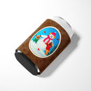 Snowman with Pug Winter Snowman Can or Bottle Hugger Cooler Sleeve for Standard 12 oz Cans, Insulated Foam Beer & Soda Can Hugger Reusable