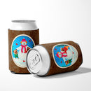 Snowman with Pug Winter Snowman Can or Bottle Hugger Cooler Sleeve for Standard 12 oz Cans, Insulated Foam Beer & Soda Can Hugger Reusable