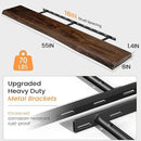 55 Inch Floating Shelves, Live Edge Elm Wood Floating Shelf for Wall, Wall-Mounted Display Shelves with Invisible Heavy-Duty Bracket, Long Floating Shelf for Kitchen, Living Room, Walnut Finish by CozyNest Decor
