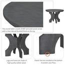 5-Piece Dining Table Set, 44" Round Dining Table with Curved Bench & Side Chairs for 4-5 People for Dining Room and Kitchen (Grey)