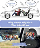 Baby Car Mirror for Backseat - Rear Facing Car Seat Mirror Safety for Infant Newborn - Easily Observe the Baby Move,Clear Wide View,360°Rotation, Secure, Shatterproof - Black by TinyTreasures Baby Boutique