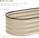 Best Choice Products 4x2x1ft Outdoor Metal Raised Garden Bed, Oval Deep Root Planter Box for Vegetables, Flowers, Herbs, and Succulents w/ 51 Gallon Capacity, Rubber Edge Guard - Beige by GreenHaven Gardens