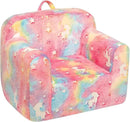 ALIMORDEN Kids Ultra-Soft Snuggle Foam Filled Chair, Cuddly Sherpa Reading Couch for Boys and Girls,Glow-in-The-Dark Unicorn Pattern by CozyNest Decor
