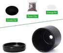 D'vine Dev 3.5 Inch & 4.7 Inch Ceramic Planter Pots for Plants with Drainage Hole and Saucer, X-Small Plant Pots Set, Black, 94-G-XS-2 by GreenHaven Gardens