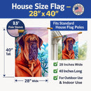Tosa Inu House Flag 28x40 Porch Sleeve Pole Decorative Outside Yard Banner Artwork Wall Hanging, Polyester