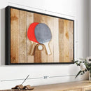 ElephantStock Ping Pong Wall Art - Horizontal Framed Canvas - 1-Piece Living Room Wall Decor - Photography Canvas Print - Brown and Red Decor for Wall - 25" X 17" by CozyNest Decor