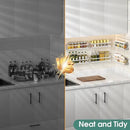 LUCYCAZ 6 Pack Wall Mounted Spice Rack with 22 Hooks, Spice Organizer Shelf for Stove Cabinet Pantry Door,Screw or Adhesive Spice Shelf Hanging Wall Spice Rack in Kitchen and RV (White, 6 PACK) by CozyNest Decor