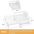Dish Drying Rack - Extendable Dish Rack, Large Sink Drying Dish Drainer for Kitchen Counter, Stainless Steel Dish Strainer with Utensil Holder (White) by CozyNest Decor
