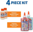Elmer’s Metallic Slime Kit, Includes Glue and Magical Liquid Activator, 4 Piece Kit - Perfect for Parties, Gift, Kids Activity Time by TinyTreasures Baby Boutique