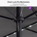 PURPLE LEAF 14ft Patio Umbrella with Solar Lights Outdoor Double-Side Market Umbrella with Base Included Rectangle Table Umbrella for Pool Garden Backyard, Grey by GreenHaven Gardens