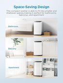 Midea MLTW09M1BWW Portable Washer with 6 Cycles, Drum Clean, Quick, Stainless Steel Tub, Transparent Lid, LED Display Washing Machine, 0.9 cu. ft, White by CozyNest Decor