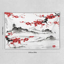 Cherry Blossoms Tapestry, Japanese Fuji Mountain Tapestry, Asian Japanese Wall Tapestry, Nature Landscape Tapestries for Bedroom Living Room Decor 90"x60" by CozyNest Decor