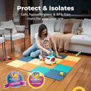 MioTetto Foam Floor Tiles for Kids - Non-Toxic Comfortable Baby Play Mat and Interlocking Foam Tiles, Fits with 50x50 Playpen Mat for Crawling & Development, Soft Play Mat for Babies 6-12 Months by TinyTreasures Baby Boutique