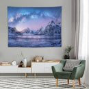 HZOHNAGO Mountain Tapestry Aurora Snow Mountain Sunset Pattern Printed Wall Tapestry Wall Hanging for Bedroom Living Room Dorm 80" W x 60" H by CozyNest Decor