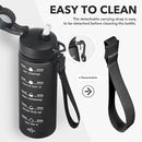 Enerbone Water Bottle, Leakproof BPA & Toxic Free, Motivational Water Bottle with Times to Drink and Straw, Fitness Sports Water Bottle with Strap for Office, Gym, Outdoor Sports by CozyNest Decor