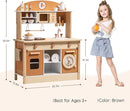 ROBOTIME Wooden Play Kitchen Set, Play Kitchen Set for Kids with Realistic Design, Kids & Toddlers Kitchen Playset with Dishwasher, Toy Kitchen Set for Boys and Girls Ages 3+ (Brown) by TinyTreasures Baby Boutique