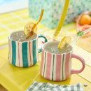 Vibrant Striped Ceramic Coffee Mug - Unique Green Design, 12oz, Microwave & Dishwasher Safe, Perfect for Daily Brews tea or coffee by CozyNest Decor