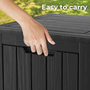 35 Gallon Lockable Resin Deck Box, Waterproof & UV-Resistant Outdoor Storage Box for Outdoor Cushion Storage, Garden Tools & Pool Accessories Storage, Black by CozyNest Decor