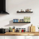 Floating Wall Shelves 2-Pack - Rustic Black 16-inch Wooden Wall Shelves for Storage and Décor, Multi-Functional and Easy to Install for Living Room, Bedroom, and Kitchen by CozyNest Decor