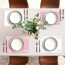 Pink Bow Plastic Place Set of 6 Cute Coquette Butterfly Bowknot Dinner Table Mats Pink Ribbon Bow Mats Wedding Baby Shower Birthday Table Decoration for Indoor Outdoor Party Kitchen Dining by CozyNest Decor