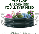 Galvanized Raised Garden Beds for Gardening - 4x4x1ft Round Metal Planter Boxes Above Ground Outdoor for Vegetables,Flowers,Herbs, Garden Container Green by GreenHaven Gardens