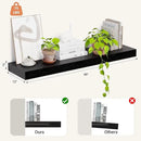 Heimlove 12 Inch Deep Floating Shelves, 48 x 12 inches Long Wall Shelf, Large Display Shelf & Storage Shelf, Rustic Wood Wall Shelves for Fireplace Mantel, Set of 1(Black) by CozyNest Decor