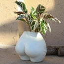 FROZZUR Body Plant Pot Butt Vase, Female Flower Pot, Resin Modern Boho Planter, White, Oval, Drainage Holes, Indoor, Table Top, Home Decor by GreenHaven Gardens