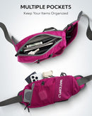 WATERFLY Fanny Pack Waist Bag: Hiking Water Bottle Holder with Strap Waist Pack for Women Men Hydration Hip Packs for Running Walking Traveling-Rose Red by TinyTreasures Baby Boutique
