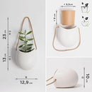 Wall Planters -Ellie- | Hanging Ceramic Plant Pots 3 Pieces | Wall Decoration for Indoors, Balcony and Garden | White (Matte) by GreenHaven Gardens
