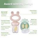 Haakaa Baby Fruit Food Feeder & Mini Freezer Nibble Tray Combo, Breastmilk Popsicle Molds for Baby Cooling Relief, BPA Free Silicone Feeder for Safe Infant Self Feeding, 4 Month+ (Blush) by TinyTreasures Baby Boutique