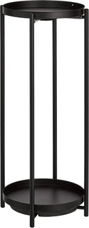 Amazon Basics Two-Tier Metal Metal Round Plant Stand, Black by GreenHaven Gardens