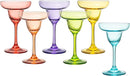 The Wine Savant Hand Blown Colorful Margarita (Set of 6)