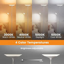 Sliver Gray Torchiere Floor Lamp with Reading Light, 4 Color Temperatures, Dimmable & Individual Light Control Standing Lamp, 34W Bright Tall Lamp with Remote for Living Room Bedroom Office by CozyNest Decor
