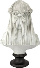 Design Toscano Veiled Maiden Indoor Bust Statue, 9 Inch Wide, 14 Inch Tall, Cast Stone Resin, Antiqued White Finish with a Black Painted Base by CozyNest Decor