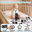 Car Seat Toys for Babies 0-6 Months,Hanging Rattle Toys for Crib Mobile, Baby Spiral Hanging Stroller Black and White High Contrast Toys for Newborn 0 3 6 9 12 Months Baby Boys Girls (Set-2) by TinyTreasures Baby Boutique