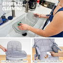 Foldable Baby High Chair with Easy Clean Double-Layer Tray, Adjustable Foot Rest, Safety First 5 Point Harness, Compact Space Saver Baby Feeding Chair Portable for Travel by TinyTreasures Baby Boutique