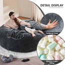 6FT,Oversized Bean Bag Chairs for Adults,Giant beanbag with Filler Included，Fluffy Memory Foam,Soft and Comfy Corduroy Fabric,Gaming Chairs Suitable for Living Room and Bedroom (Dark Gray, 6 Foot) by CozyNest Decor
