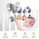 Koty Car Seat Toys, Infant Baby Spiral Plush Activity Hanging Toy for Stroller Bar Pram Crib with Music Box BB Squeaker & Rattles(Grey Elephant) by TinyTreasures Baby Boutique