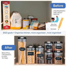 Chef's Path - Set of 7 Airtight Food Storage Containers for Kitchen Storage - Clear Plastic - Durable Strong Lids - Labels and Chalk Marker by CozyNest Decor