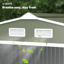 Outsunny 9' x 6' Outdoor Storage Shed, Garden Tool Metal Shed with Foundation Kit, Double Lockable Door, Air Vents and Sloping Roof, for Backyard, Patio, Lawn, Green by GreenHaven Gardens