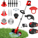 ALSO GO 24V Electric Weed Wacker, 3 in 1 Grass Trimmer with 2pcs Batteries & Fast Charger, Stringless Lightweight Weed Eater/Brush Cutter/Edger with 3 Types Blade & Wheels for Garden and Yard Lawn by GreenHaven Gardens