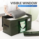 TAILI 10 Pack Green Extra Large Storage Bags, Heavy Duty Totes with Visible Window, Wrap Around Handles, Perfect for Moving by TinyTreasures Baby Boutique