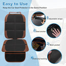 Car Seat Protector for Child, 2 Pack With Mesh Pockets & Non-Slip Backing 600D Durable Under Baby Seat Cover for Back Seat (Dark Brown, Standard) by TinyTreasures Baby Boutique