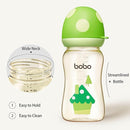 YOHKOH PPSU Baby Bottle Wide Neck, Newborn Anti-Colic Baby Bottle with Natural Response Nipple, Streamlined Body, Easy to Clean (8.8oz (Pack of 2), Green) by TinyTreasures Baby Boutique
